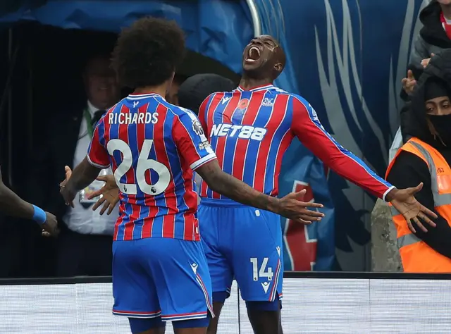 Jean-Philippe Mateta celebrates