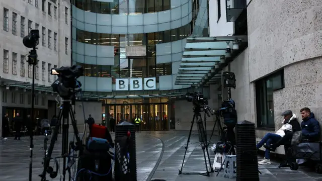 BBC New Broadcasting House is seen from outside