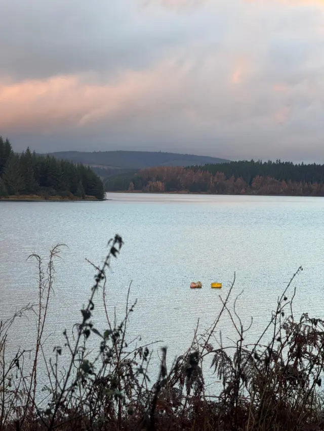 Sunrise over Kielder Water Firest Park
