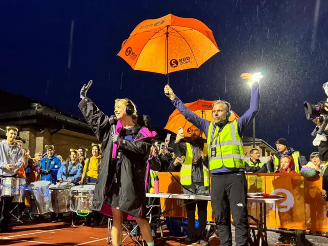 Sara Cox at the finish line.