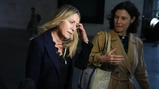 Deborah Turness is seen entering the BBC offices