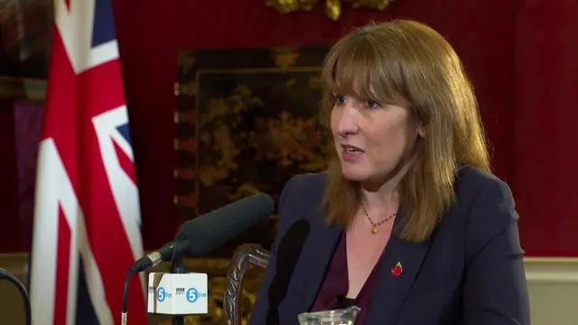 Reeves in Downing Street speaking to BBC Radio 5 Live