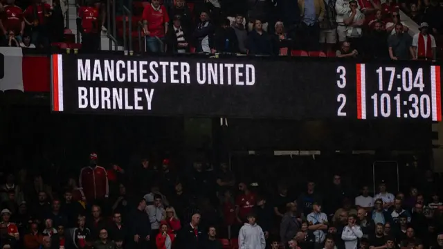 Man Utd scoreboard