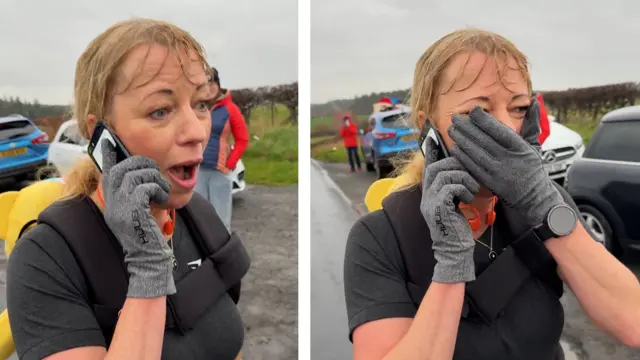 Sara's emotional reaction to the new total figure raised