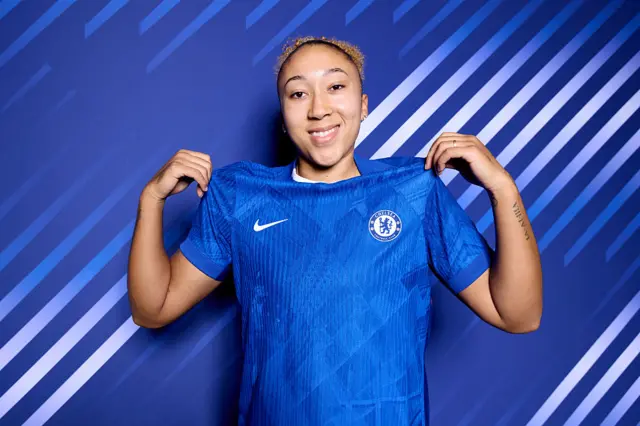Lauren James in Chelsea's blue home shirt