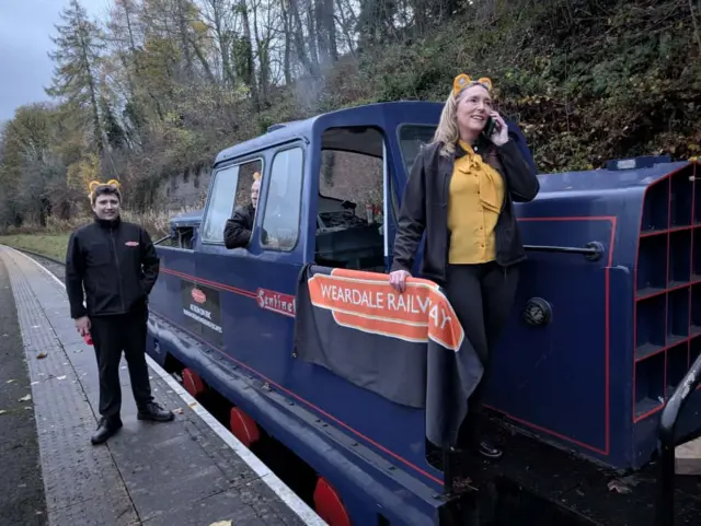Wolsingham steam train which gave Sara a send-off this morning