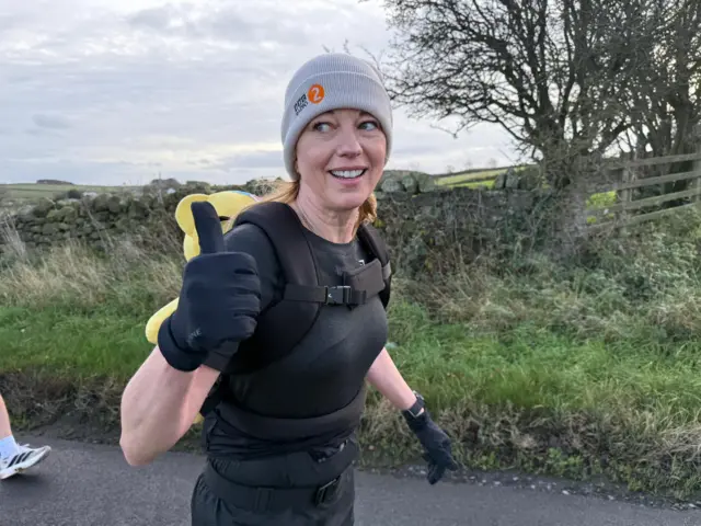 Sara reaching the halfway mark at Staindrop