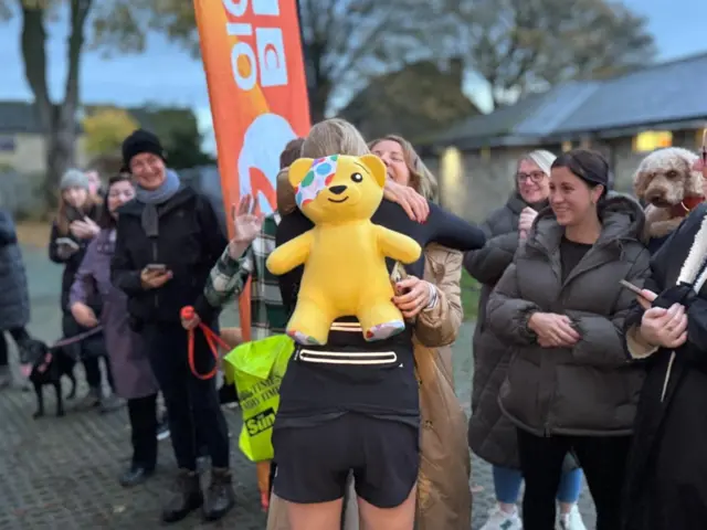 Pudsey gets a hug