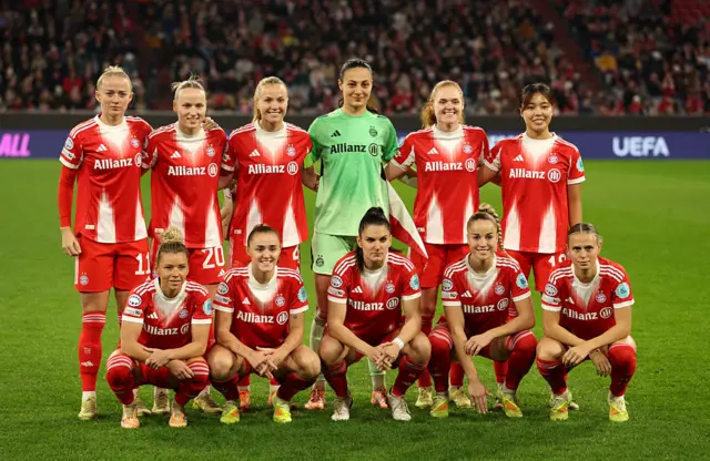 Players of Bayern Munich pose for a team photo