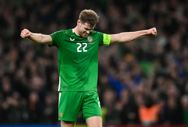 Nathan Collins celebrates