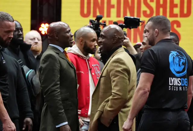 Chris Eubank Sr and Nigel Benn face off