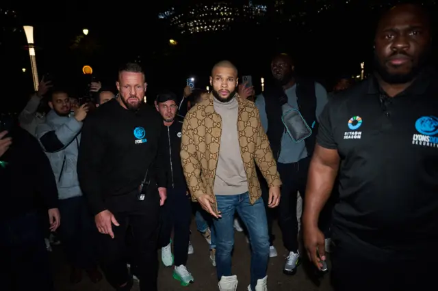 Chris Eubank Jr arrives at a boxing news conference