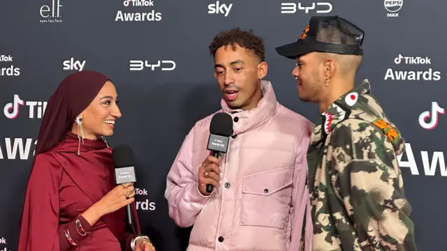 Rizzle Kicks being interviewed on red carpet