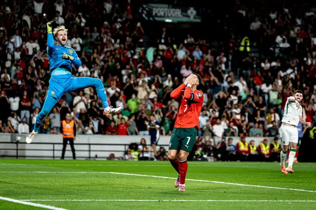 Caoimhin Kelleher and Cristiano Ronaldo