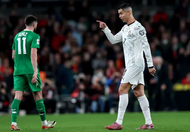 Cristiano Ronaldo is sent off