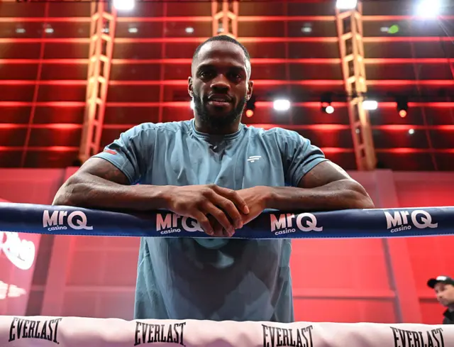 Ishmael Davis leans on the ropes