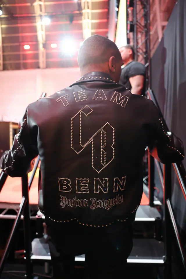 Conor Benn in a leather jacket