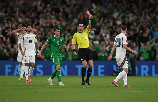 Hungary receive a red card