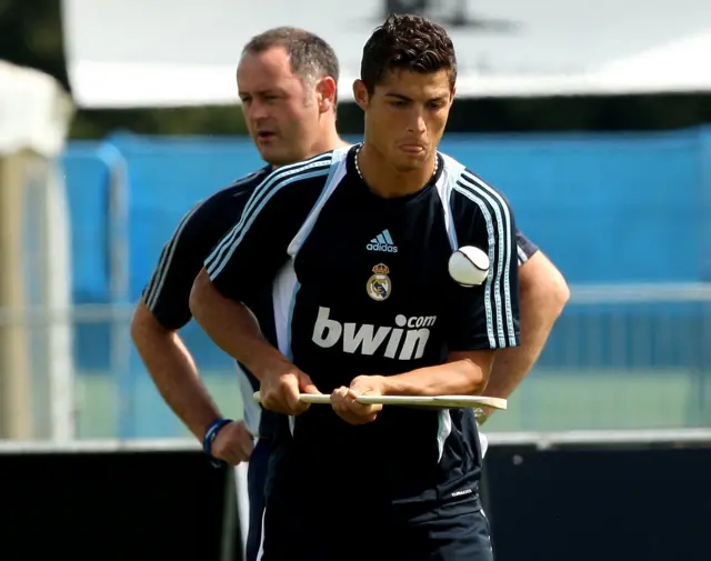 Cristiano Ronaldo tries his hand at hurling