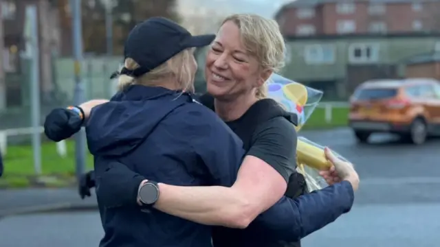 An emotional reunion with her sister