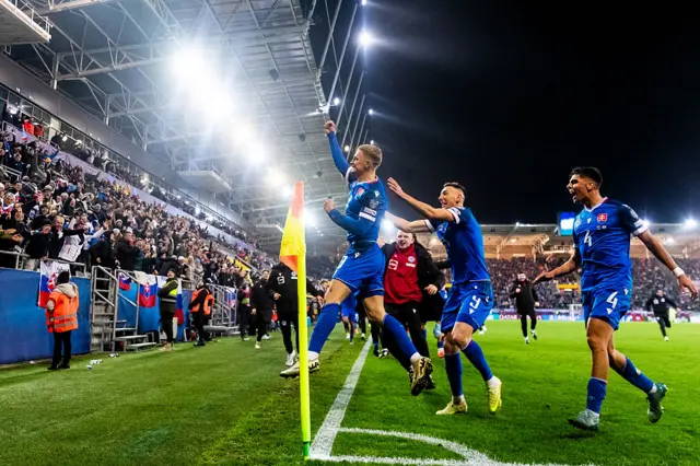 Tomas Bobcek celebrates his goal