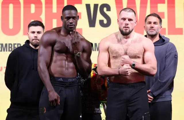 Richard Riakporhe and Tommy Welch pose for pictures