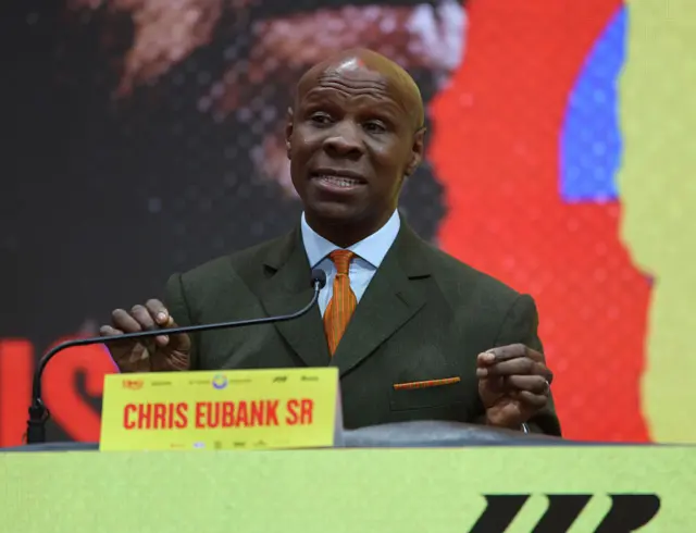 Chris Eubank Sr at the Chris Eubank Jr v Conor Benn news conference