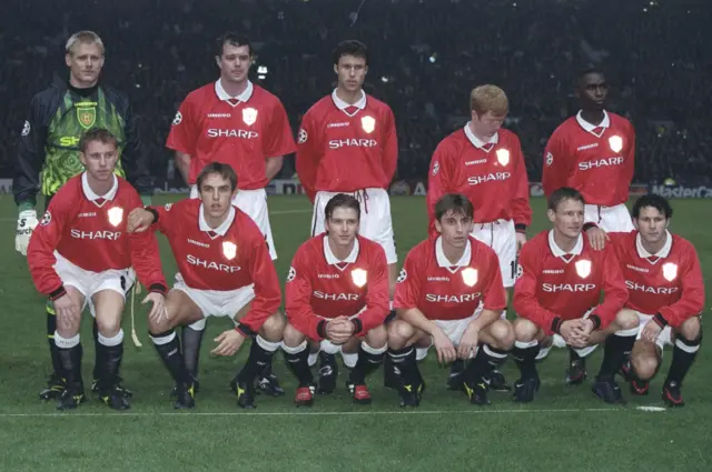Manchester United's Team that took on Kosice in 1998