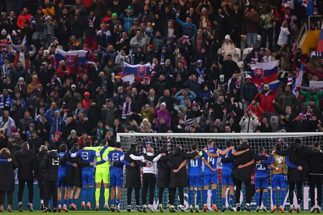 Slovakia players celebrate