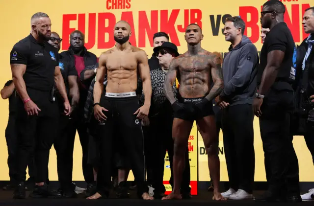 Chris Eubank Jr and Conor Benn weigh in