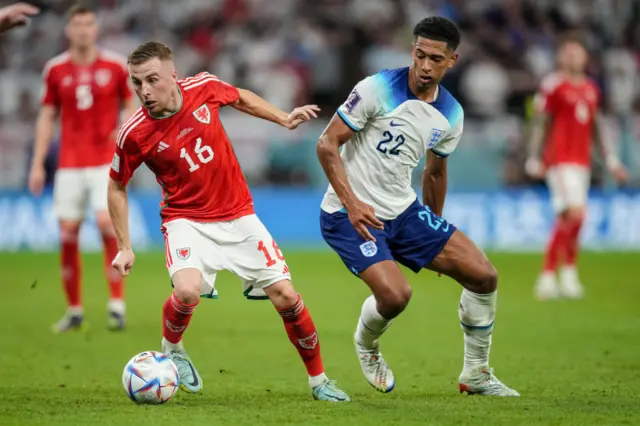 Joe Morrell and Jude Bellingham at the 2022 World Cup