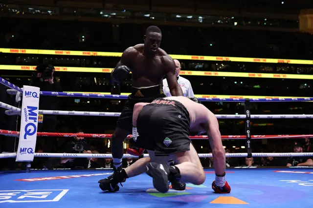 Richard Riakporhe knocks down Tommy Welch