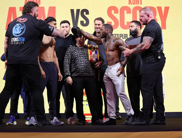 Adam Azim and Kurt Scoby at the face-off