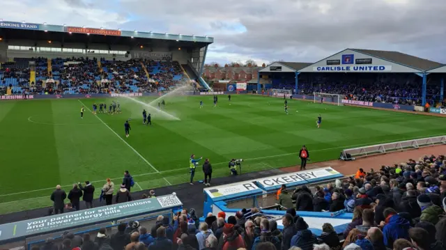 The scene inside Brunton Park prior to kick-off