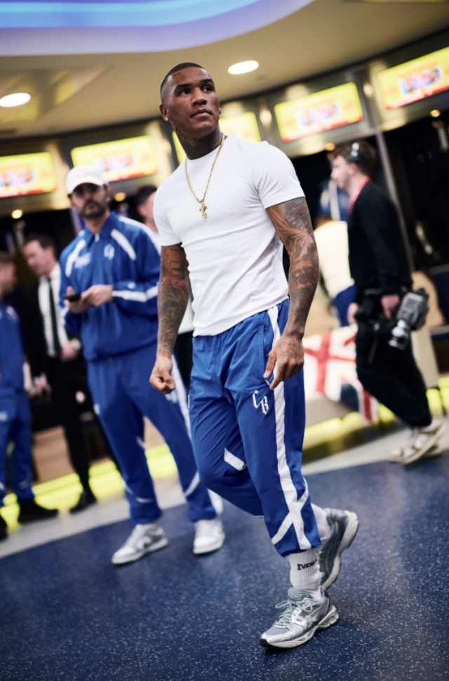 Conor Benn in the dressing room