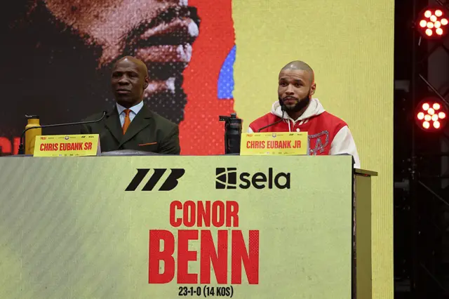 Chris Eubank Sr sat next to Jr at the news conference