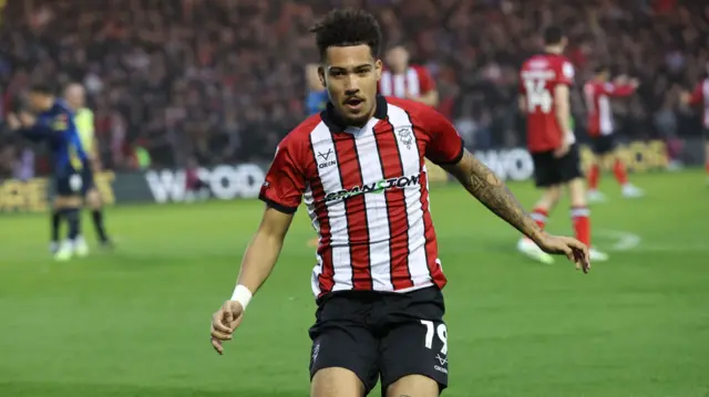 Lincoln goalscorer Frankie Okoronkwo