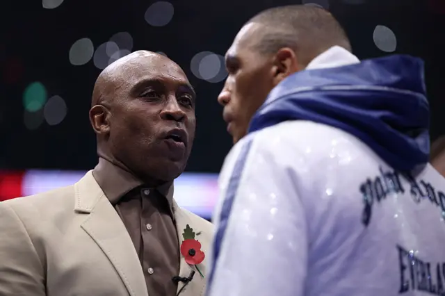 Nigel Benn with Conor Benn in the ring before a fight