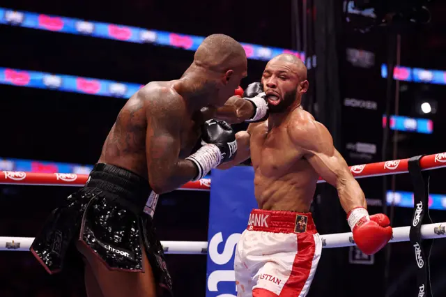 Conor Benn lands o the head of Chris Eubank Jr