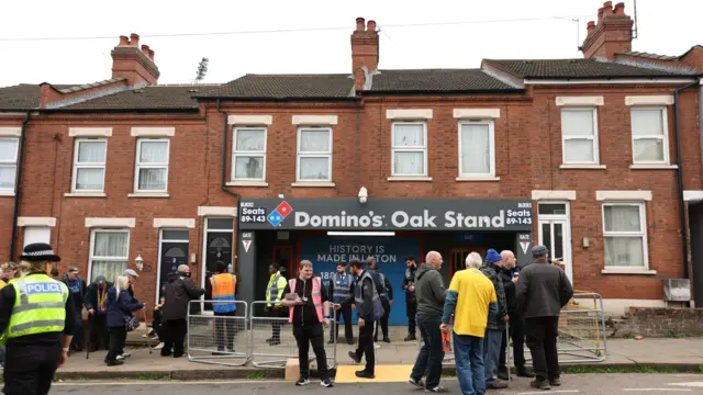 The away entrance at Kenilworth Road