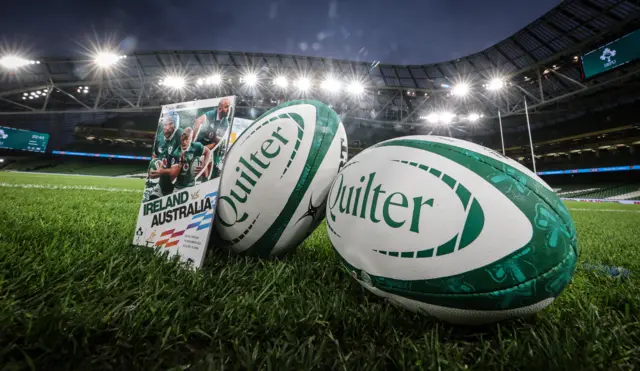 Ireland Rugby balls ahead of the game