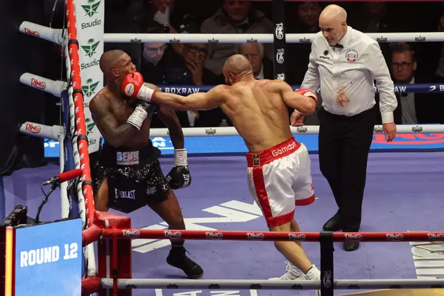 Chris Eubank Jr (white shorts) fights Conor Benn