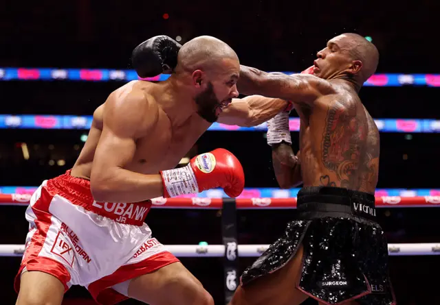 Chris Eubank Jr and Conor Benn trading blows