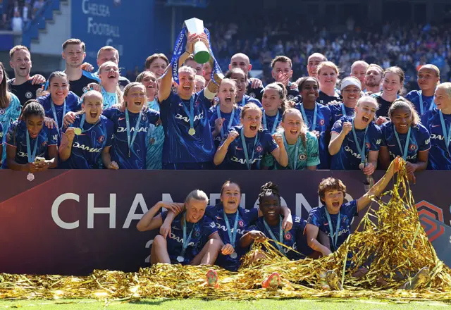 Chelsea with the WSL trophy