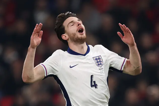 Declan Rice of England reacts