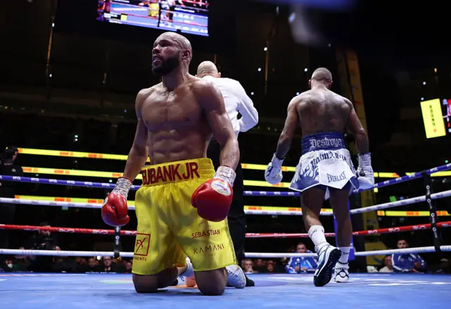 Chris Eubank Jr on his knees