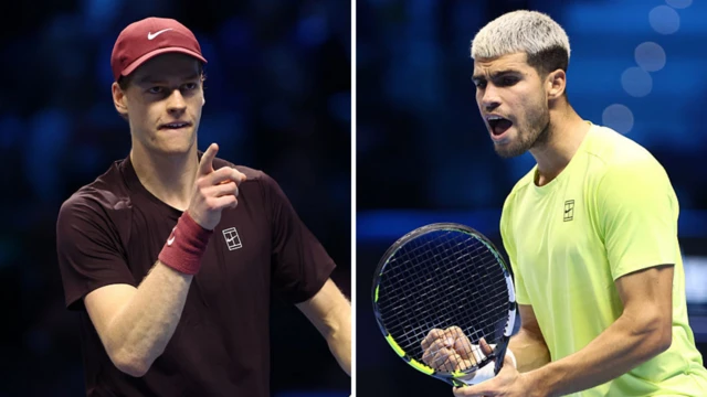 Jannik Sinner (left) and Carlos Alcaraz (right)