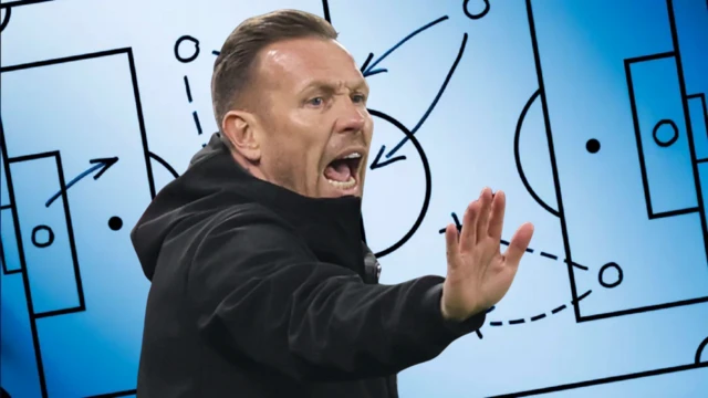 Craig Bellamy with tactics board