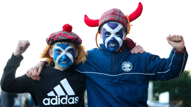 Scotland fans outside Murrayfield