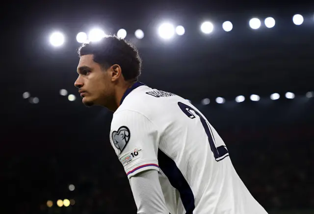 Jarell Quansah of England looks on